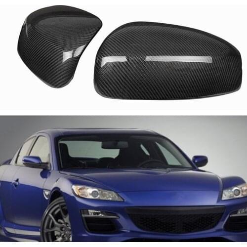 For Mazda RX-8 RX8 2004-2011 Carbon Fiber Car Exterior Door Window Side Rear View Mirror Cover Caps