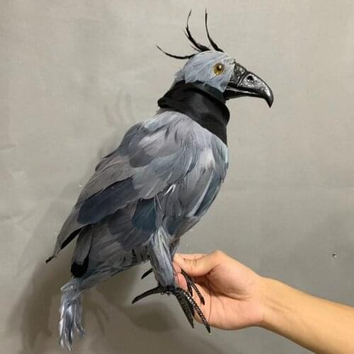 Creative real life eagle model foam&feather simulation gray eagle doll gift about 40cm xf2328