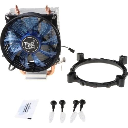 CPU Cooler Master 2 Pure Copper Heat-pipes Fan with Blue Light Freeze Tower Cooling System with PWM Fans