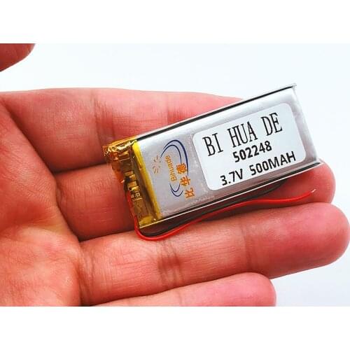 Li-Po 3.7V,500mAH,502248 polymer lithium ion / Li-ion battery for GPS,mp3,mp4,mp5,dvd,,model toy mobile bluetoo