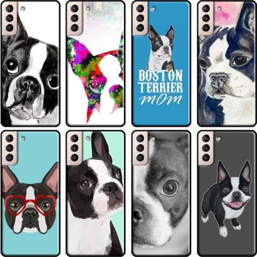Boston Terrier Dog Soft Cover For Samsung Galaxy S20 FE S8 S9 S10 Plus Note 10 Note 20 S21 Ultra Back Case