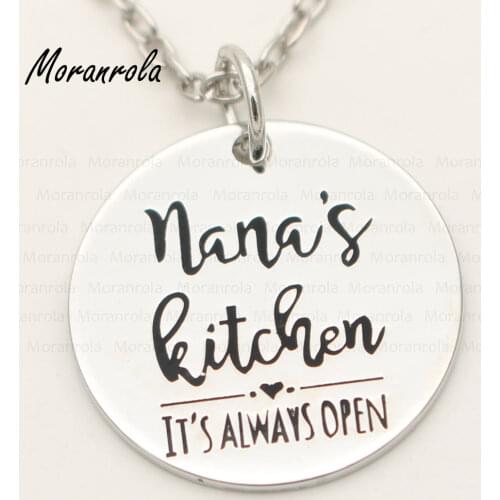 New arried "nanas Kitchen Its Always Open" Copper nana necklace &Keychain, mothers day Jewelry Gift for grandma Kitchen svg