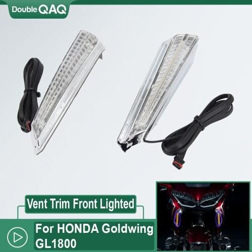 NEW GL 1800 BLACK And Chrome For HONDA GL1800 Gold Wing F6B 2018-UP 2019 2020 Front Lighted Vent Trim LED Turn Signal Kit