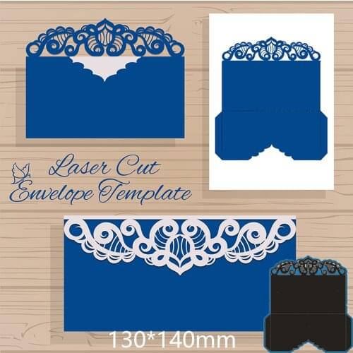 New Metal Cutting Dies Hollow Carved Lace Envelope Stencils DIY Scrapbooking Paper Cards Craft Making Craft Decoration 130*140m