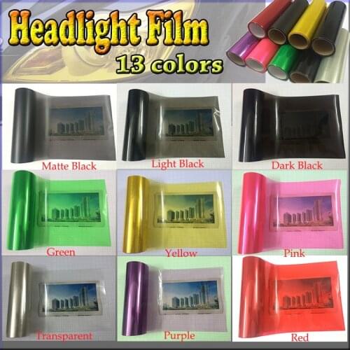 Wholesales 12 Colors 8 Rolls Size:30cm*10m/roll Auto Car Light Headlight Taillight Tint Vinyl Film Sticker Free Shipping
