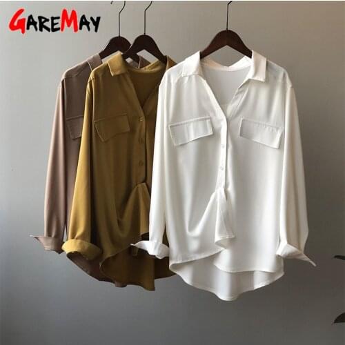 2021 Autumn High Quality Womens Blouse Girls Fashion Elegant Shirts Women Classic Loose Long Sleeve Khaki Ladies Vintage Tops
