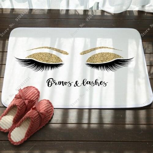 Popular Eyelashes Printing Style Door Mat Living Room Anti-Slip Carpet Soft Water Absorption Rug Girls Adult Gift