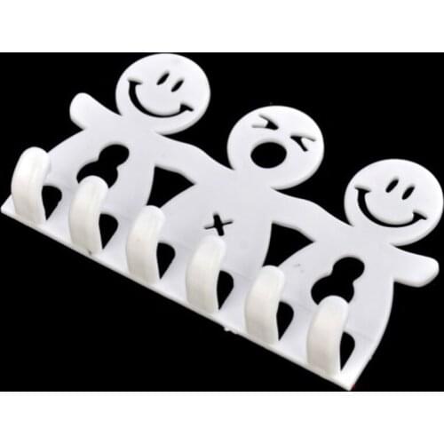 Suction Cup Type Cartoon Toothbrush Holder Cute Smiley And Bear Plastic Toothbrush Hanging Suction Hooks Bathroom Accessories