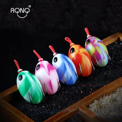 RQNQ 1PCS Colorful frog Soft Fishing Lure 5CM 9G Topwater Soft bait tube japan plastic fishing lures 2 treble hooks fishing fish