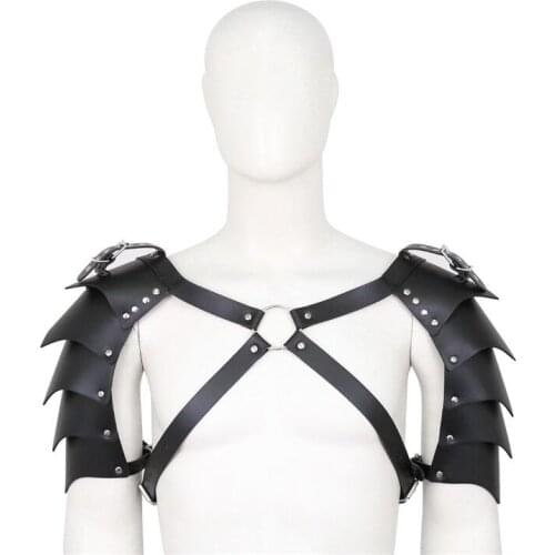 Sexy Exotic Top Tanks PU Leather Fetish Gay Men Harness Adjustable Belt Harness Erotic Lingerie for BDSM Gay Adult Flirting Game