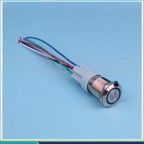 SET108 Aliexpress/Ebay/Amazon 16mm IP67 ring led reset metal button switch with harness set 150mm wire