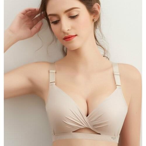 Comfortable Everyday 3/4 Cup Bras Sexy Non-steel Ring Gathered Bra Young Women Traceless Thickened Small Chest Underwear