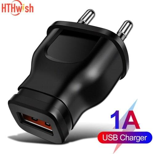 5V 1A USB charger Mobile phone charger European EU US Plug AC Travel Wall Charging Power Adapter For Apple iPhone Xiaomi Samsung