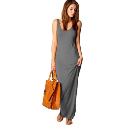 High Stretch Tank Robe Spring Summer Thin Long Dress Vestidos 2021 Elegant Women Sexy Dress O-neck Sleeveless Slim Maxi Dress