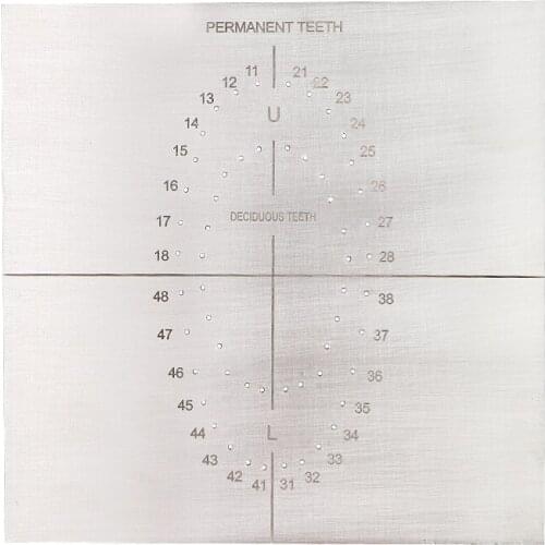 1pc Stainles Steel Dental Rubber Dam Punch Hole Board Barrier Positioning Template With Scale Clinic Dental Clinic Free shipping