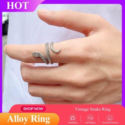 1 Pcs Snake Ring Cobra Shaped Retro Punk Exaggerated Spirit Ring Open Ring Temperament Adjustable Ring Jewelry Accessories