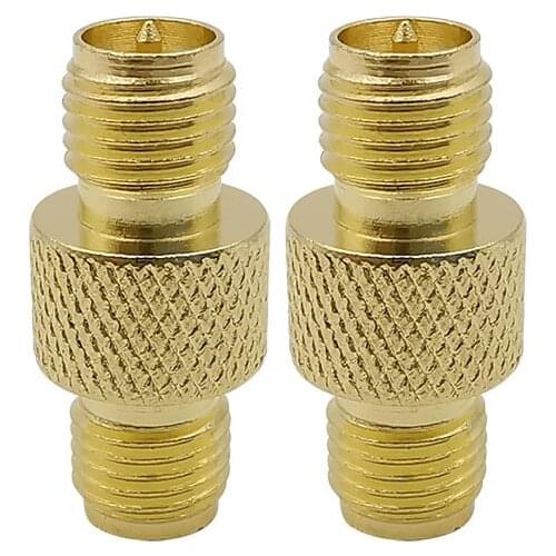 2Pcs/lot RP SMA Female to RP SMA Female RF Coaxial Connector RP SMA Female Jack Adapter Coupler Brass
