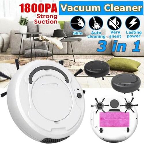 3-In-1 Auto Rechargeable Floor Sweeping Robot 1800Pa Smart Robot Vacuum Cleaner Multifunctional Dry Wet Vacuum Cleaner Machine