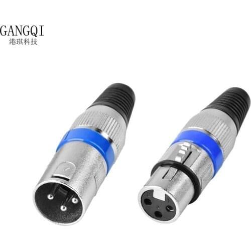 5 Pairs 3 Pin XLR Connectors Male and Female Microphone Mic Cable Plug Connector Audio Socket, 10 Pack