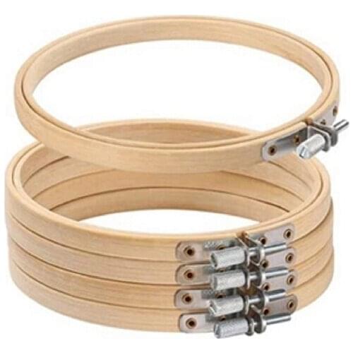 5 Pcs 5"(13 cm) Embroidery Hoop, Bamboo Hoop, Cross Stitch Hoop, Hoop for Hand Embroidery, Embroidery Display, Smooth, no Burr