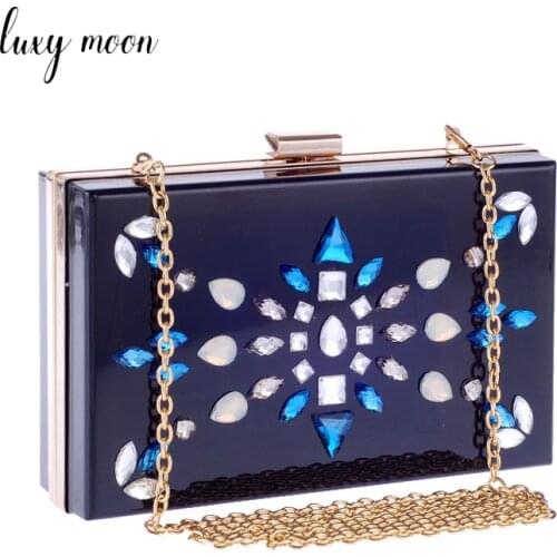 Acrylic Luxury Bag Woman Multicolor Diamonds Luxury Designer Handbag Fashion Chains Shoulder Clutch Bags 2021 Womens Brand Z162