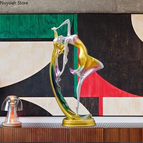 Home Decoration Accessories Golden Dancing Girl Decoration Simple Modern Resin Figure Living Room Decoration Creative Crafts