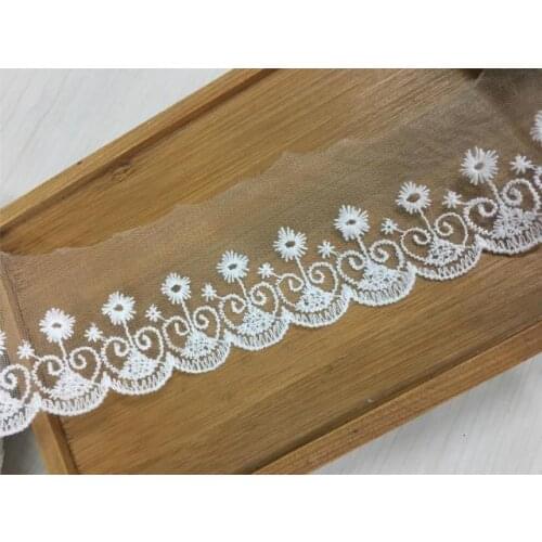 Mesh embroidery lace white mesh embroidery lace accessories 6 cm wide