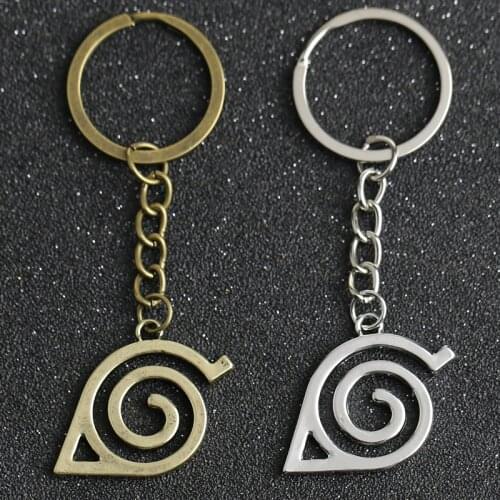 Leaf Keychain Konoha Village Symbal Logo Ninja Akatsuki Keyring Key Chain Ring Fashion Simple New Anime Jewelry Men Wholesale