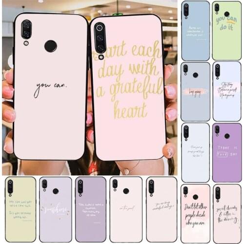 Color background maxim motivating text Phone Case For Redmi note 8Pro 8T 9 Redmi note 6pro 7 7A 6 6A 8 5plus note 9 pro case