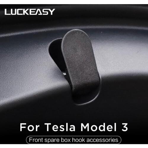 LUCKEASY car functional interiorfor for tesla model 3 2017-2020 front spare box hook accessories