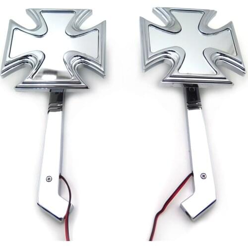 Afetermarket free shipping motorcycle mirror For Motorcycle Honda CBR900RR CHROME Motorcycle LED Turn signal Maltese Cross mirro