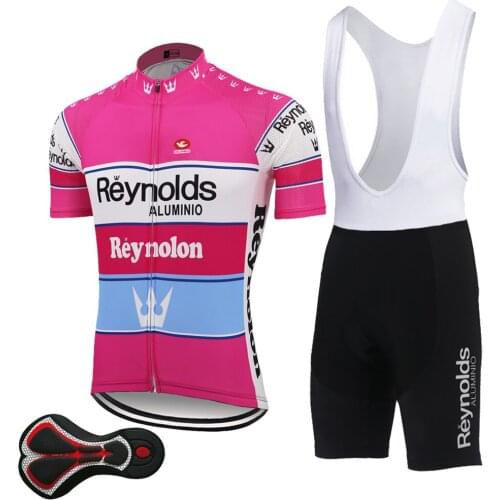 Pink cycling jersey set ropa ciclismo hombre triathlon cycling clothing maillot ciclismo gel pad bib shorts bike jersey MTB