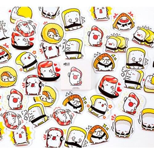 Candy poetry eat sushi mini paper diary sticker Scrapbooking Decoration label 1 lot = 1 pack = 45 pcs