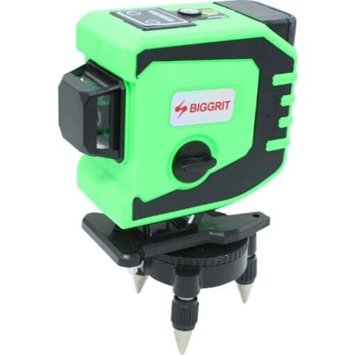 BIGGRIT C 12 Lines Green Laser Level 3D Horizontal Vertical Remote Control Cross Lines With Lithium Battery Indoors Outdoors