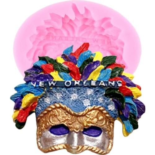 Mask Silicone Mold Cupcake Topper DIY Party Fondant Cake Decorating Tools Chocolate Gumpaste Moulds Resin Clay Candy Molds