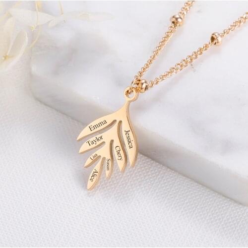 MYDIY Trendy Custom Name Necklace Personalized Initial Name Pendant Necklace Stainless Steel Jewelry Bead chain For Women Gift