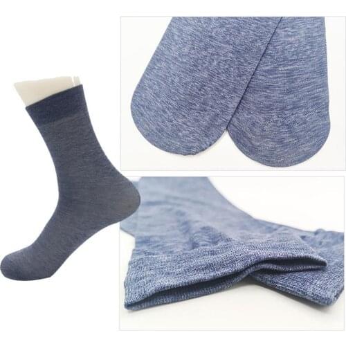 Business Mens Summer Socks Thin Silk High Elastic Nylon Cool Breathable Socks Crew Short Socks Male Casual Q5Q2
