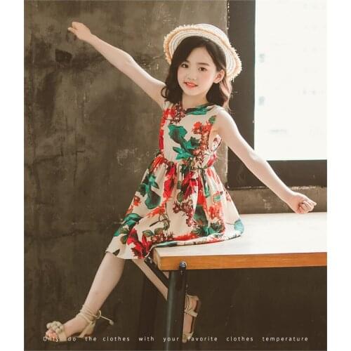 New girls dress summer dress explosion fashion childrens vest dress childrens clothing