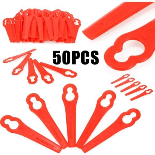 50pcs Plastic String Trimmer Blades For Garden Lawn Mower Replacement Blade Grass Cuttering Blade Garden Tools Mayitr