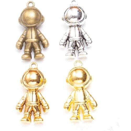 NEW Charms,32x18x12mm 4PCS/Lot Four Colors Plated Cute Astronaut Charms Pendant For DIY Handmade Jewelry