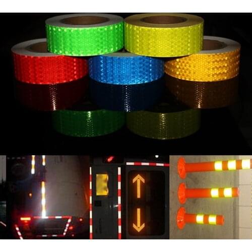5CM*45M Self-Adhesive PVC Reflective Flashing Warning Safety Tape Truck Road Traffic Construction Site Floor Wall Warning Strip