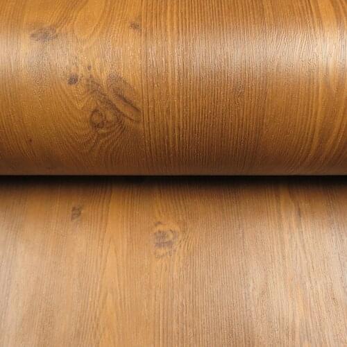 GLOW4U Self Adhesive Walnut Wood Look Wallpaper Peel and Stick Vinyl Wood Furniture Contact paper Shelf Liner Door Sticker