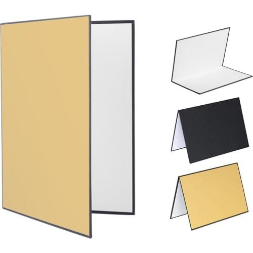 3-in-1 Photography Cardboard Paperboard Folding Photography Reflector Diffuser Board for Still Life Product Food Photo Shooting