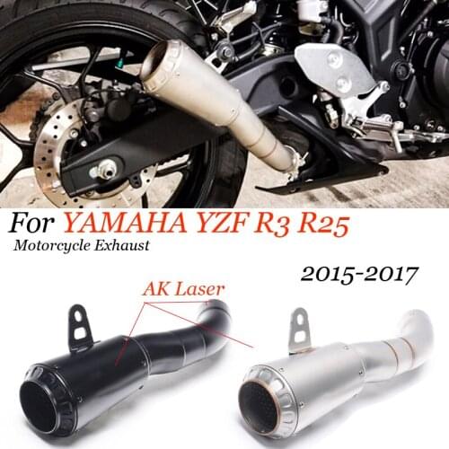 Slip On For YAMAHA YZF-R25 YZF-R3 MT03 R3 Motorcycle Full System GP Exhaust Modified Connection Middle Link Pipe Escape Muffler