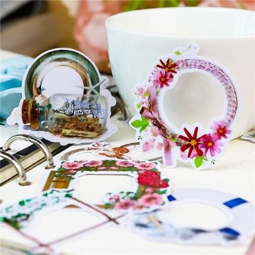 Stickers 20PCS youth Window flower Stickers Crafts And Scrapbooking stickers book Student label Decorative sticker kids toys