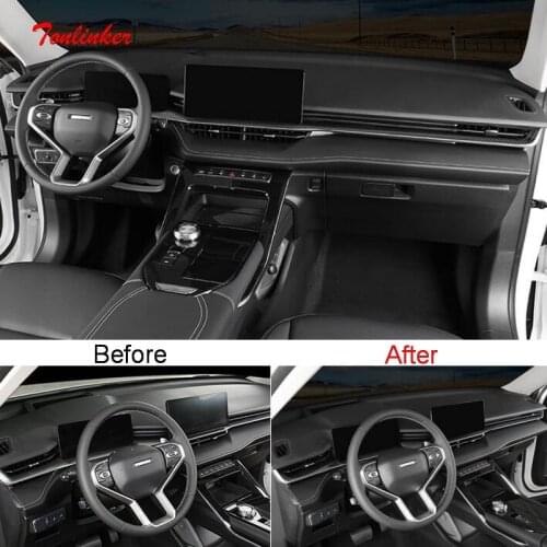 Tonlinker Interior Car Dashboard Cover Case Sticker For GWM HAVAL H6 2021 Car Styling 3 PCS TPU/PVC Cover Sticker