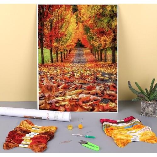 Nature Printed Water-Soluble Canvas 11CT Cross Stitch Embroidery Patterns DMC Threads Craft Handmade Handiwork Different