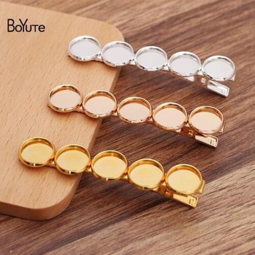 BoYuTe (10 Pieces/Lot) 70*6MM Iron Hair Clips Welding Inner Diameter 12MM Blank Base Handmade DIY Hair Accessories