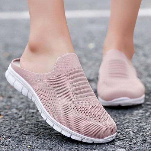 Women Sandals Summer Shoes Half Slippers Flip Flops Mesh Breathable Shoes Sandals Clogs Shoes Female Platform Mule Shoes hh143