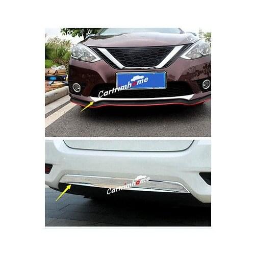 2* Front + Rear Bumper Bottom Protector Cover Trim For Nissan Sentra Sylphy 2016